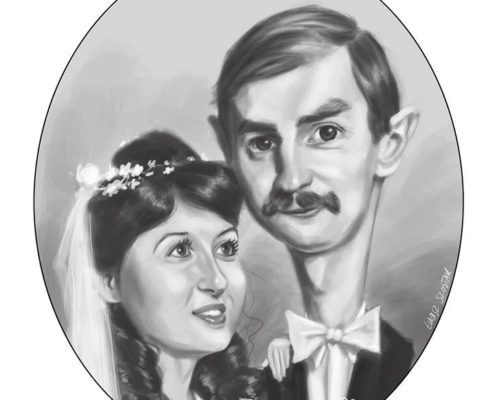 wedding caricature