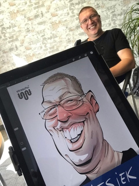 Pracownik korporacji w karykaturze