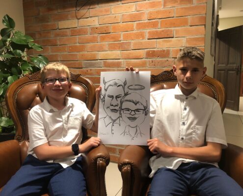 Karykatura markerami na weselu